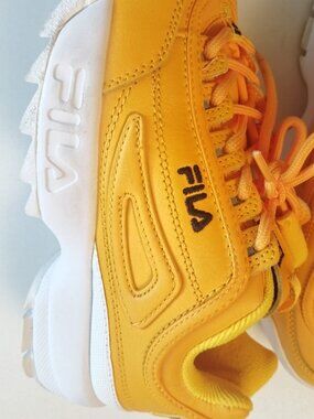 FILA Disruptor II Premium Mustard Yellow Chunky Sneakers Women's Size 7 5FM00540